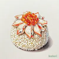 カニといくらの釜飯