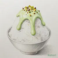 ぎをん椿庵　夏期間限定　ピスタチオのかき氷