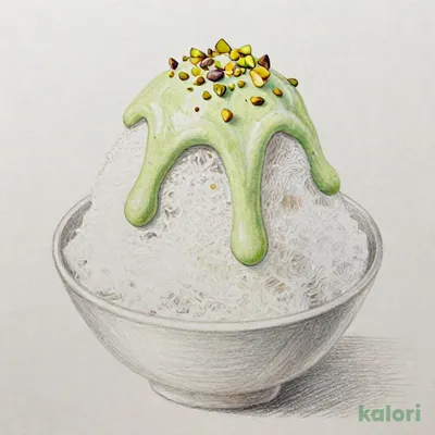 ぎをん椿庵　夏期間限定　ピスタチオのかき氷