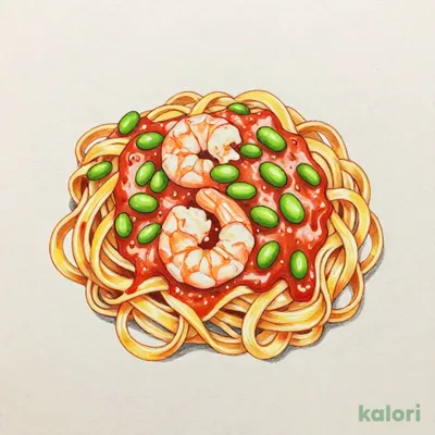 Niigata Nanban Shrimp and Edamame Tomato Cream Fettuccine