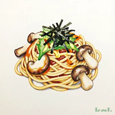 Mushroom Butter Soy Sauce Pasta with Shiso Flavor