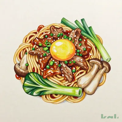 Sukiyaki-style Pasta with Beef and Vegetables