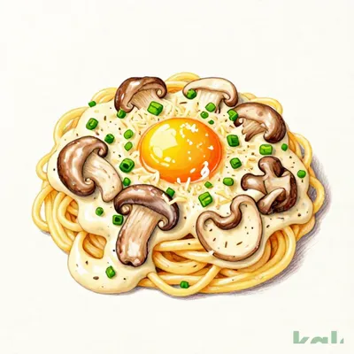 Mushroom Japanese-style Carbonara