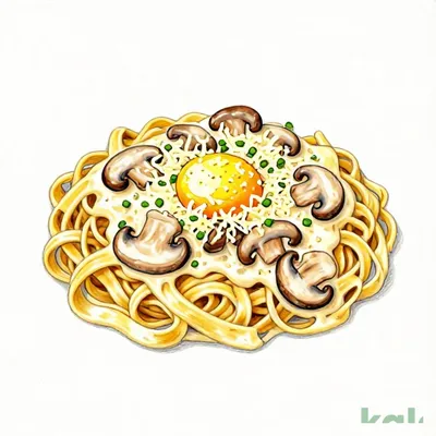 23 (Fettuccine) Large Mushroom Japanese-style Carbonara