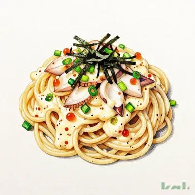 Squid with Mentaiko Cream Sauce