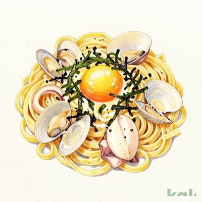 28 (Fettuccine) Seafood Japanese-style Carbonara