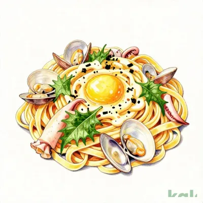 28 (Fettuccine) Large Seafood Japanese-style Carbonara