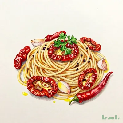 セミドライトマトの辛口ペペロンチーノ