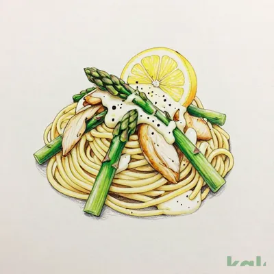 蒸し鶏とグリーンアスパラのレモンクリームソース