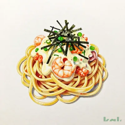 ５３（フィットチーネ）魚介のたらこうにクリームパスタ