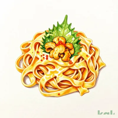 66 (Fettuccine) 'Sea Urchin and Popping Cod Roe' Rich Sea Urchin Cream Sauce