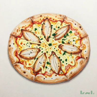 204 Steamed Chicken Mentaiko Mayo Pizza