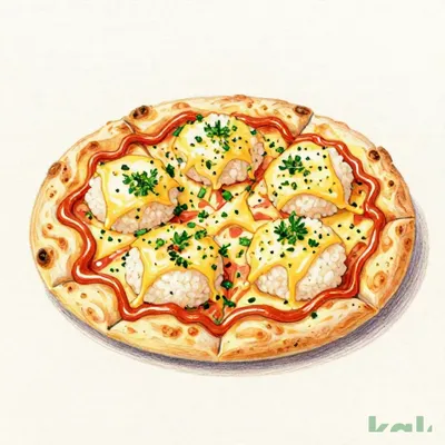 208 Mentaiko and Mochi Pizza