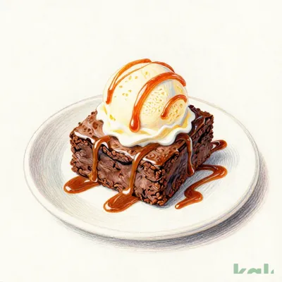 Chocolate Brownie with Vanilla Ice Cream