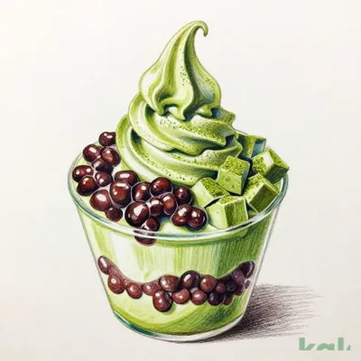 Uji Matcha Jelly and Red Bean Parfait