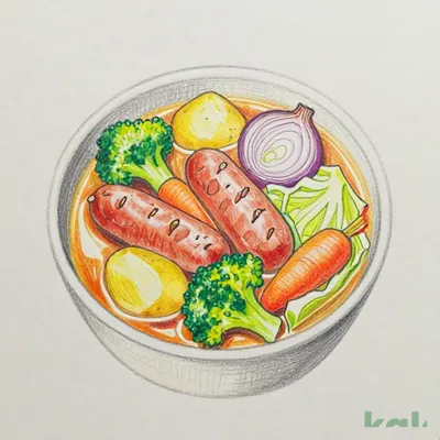 ≪前菜バイキング≫彩野菜とソーセージのポトフ風