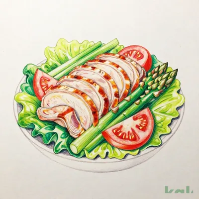合鴨ローストとグリーンアスパラのサラダ（ドレッシング別）