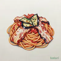 Half & Half Set: Thick-Cut Bacon and Eggplant Tomato Sauce Pasta