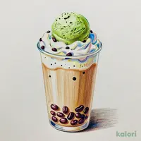 秋期間限定 ハーゲンダッツグリーンティーとあずきミルクティーフロート