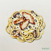 ≪お月見フェア≫（フィットチーネ）グリルチキンときのこの和風カルボナーラ