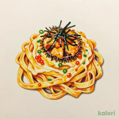 03 (Fettuccine) Rich Uni Cream Pasta with Sea Urchin and Salmon Roe