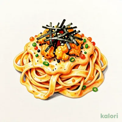 03 (Fettuccine) Large Rich Uni Cream Pasta with Sea Urchin and Salmon Roe