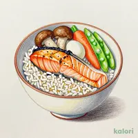 松茸と鮭の釜飯