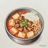 ホルモンスン豆腐と丼(小)セット