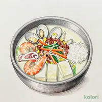 White Seafood Sundubu and Rice Bowl (Small) Set