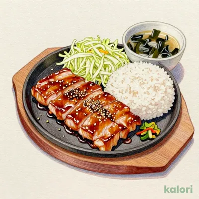 Thick-Cut Iron Plate Pork Steak Set Meal