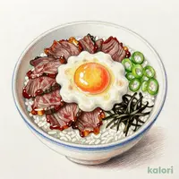 月見とろろカルビ丼(大盛)