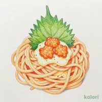 うに たらこマヨパスタの ミニサラダ
