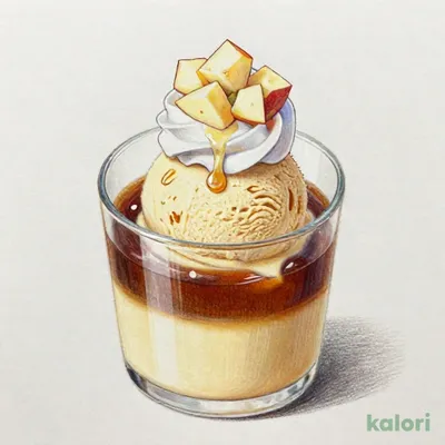 ふじりんごと紅茶ゼリーのプレミアムプリンパフェ ～醤油キャラメルアイス～
