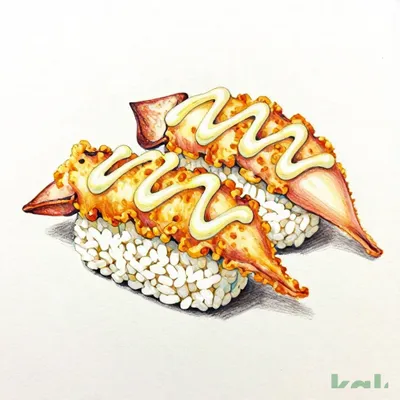 Crispy Squid Tempura Nigiri with Mayo
