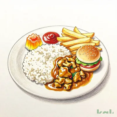 おこさまカレーと ハンバーグセット