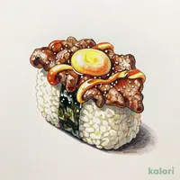 Tsukimi (Egg) Beef Inari Sushi