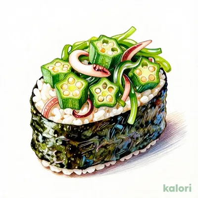Okra Ika Mekabu Gunkan