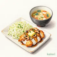 出汁とり天と白身魚からあげのきのこバターあんかけ定食