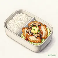 出汁とり天と白身魚からあげのきのこバターあんかけ弁当