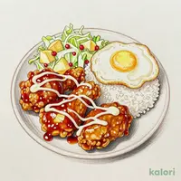 Teriyaki Egg Fried Chicken Bento