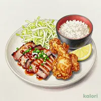 ねぎ塩焼きの2種盛り定食