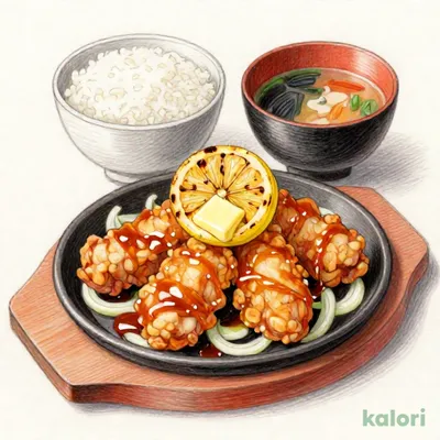 黒胡椒とり天のレモンステーキ定食