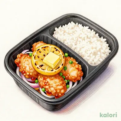 黒胡椒とり天のレモンステーキ弁当
