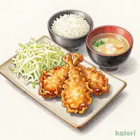 黒胡椒とり天合盛り定食