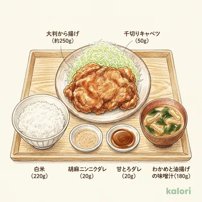 大判から揚げ定食