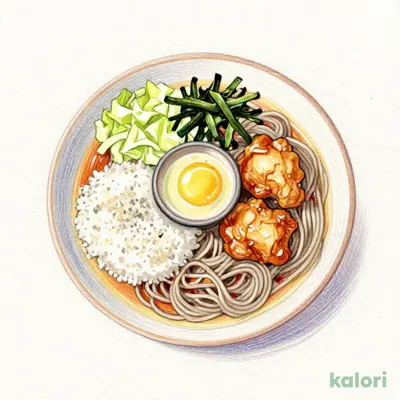 ★Double Soba★ Extra Chicken Dipping Soba Set (Raw Egg, Fried Chicken)