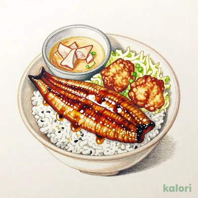 Grilled Eel and Fried Chicken Rice Bowl & Fried Chicken and Tonjiru Set