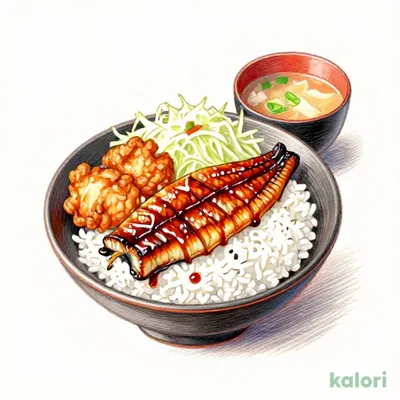 Grilled Eel Rice Bowl & Fried Chicken and Tonjiru Set