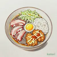 Saitama Chichibu Back-Fat Dipping Soba Set Meal (with Raw Egg and Spicy Mayo Fried Chicken)