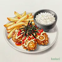 ★キャベツをポテトに変更★博多　やまや明太マヨ　から揚げ合盛り定食【4個】